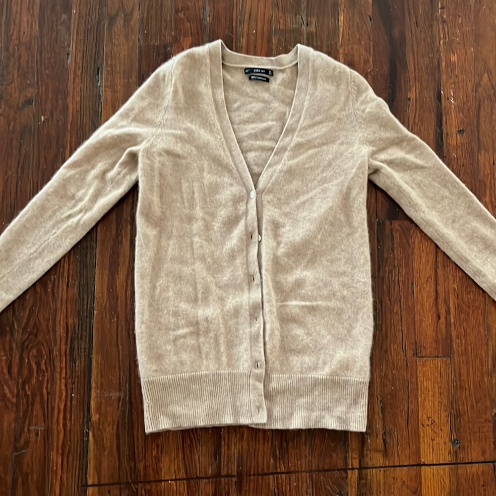 Zara women’s knit cashmere sweater cardigan